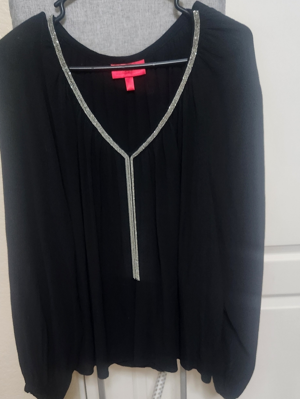 Jennifer Lopez Black Top with Silver Accent Size Xl Excellent Condition